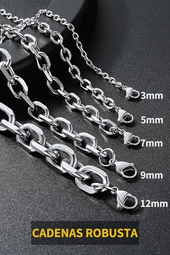 Thumbnail 3 de ChainsHouse Rolo Collar de Cuello 9 mm x 76 cm en Acero Inoxidabl e 316L – Plateado