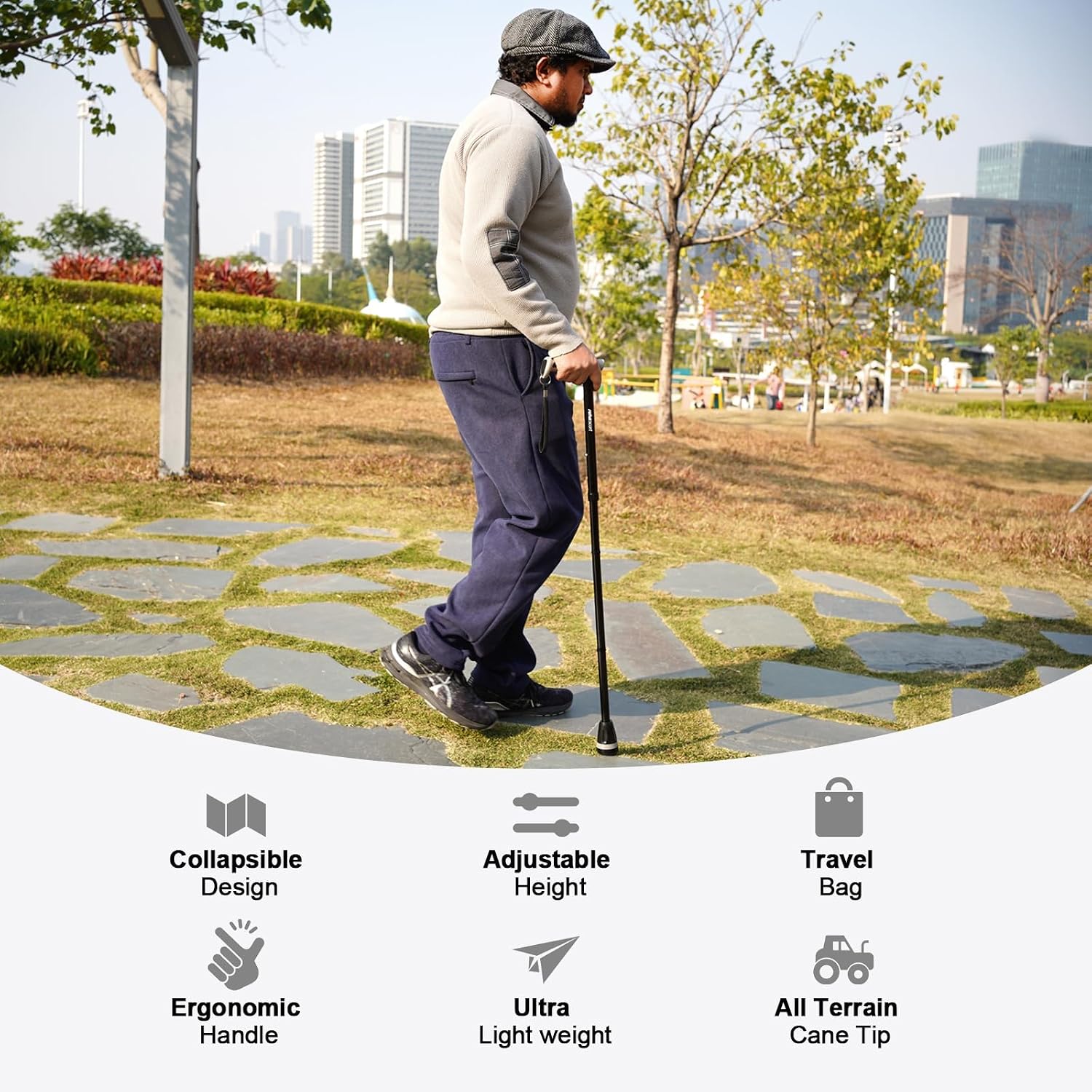 Thumbnail 1 de Rehaescort Folding Walking Cane