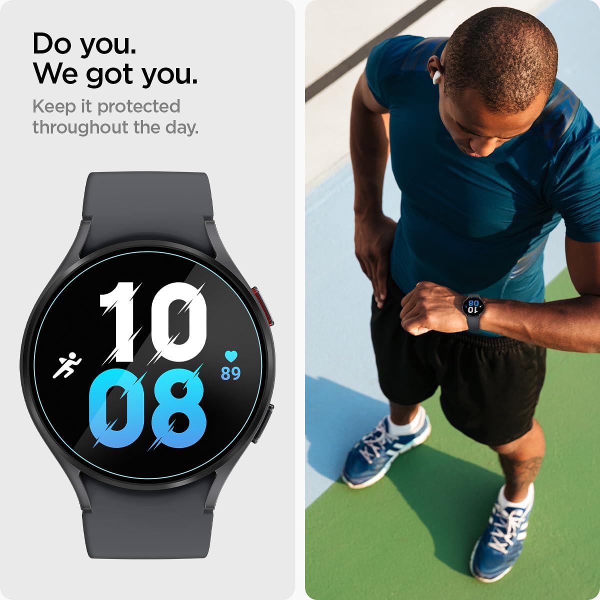Detalle 2 de Spigen Glas.tR EZ Fit - Protector Pantalla Samsung Galaxy Watch 6 🕛