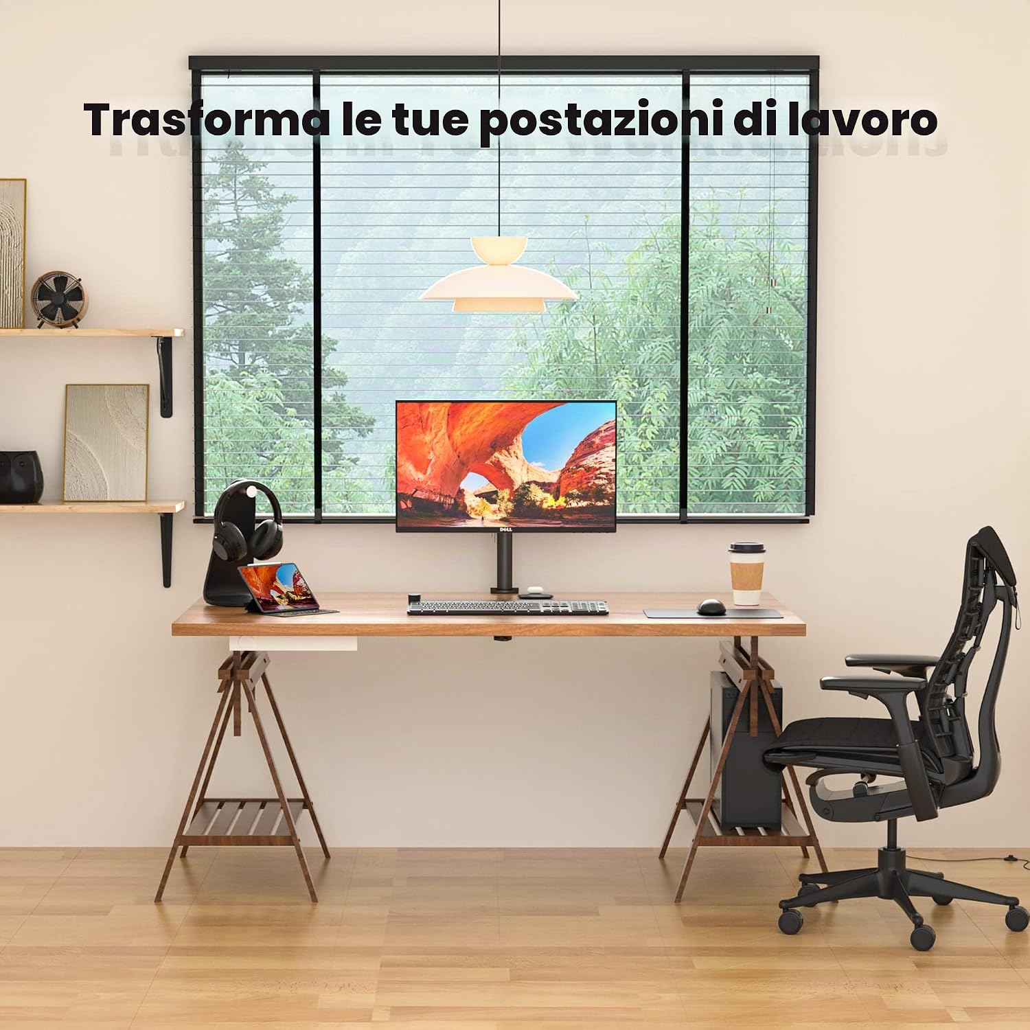 Thumbnail 5 de BONTEC Braccio Monitor Singolo con Morsetto per schermi 13–32" VESA 75x75–100x100