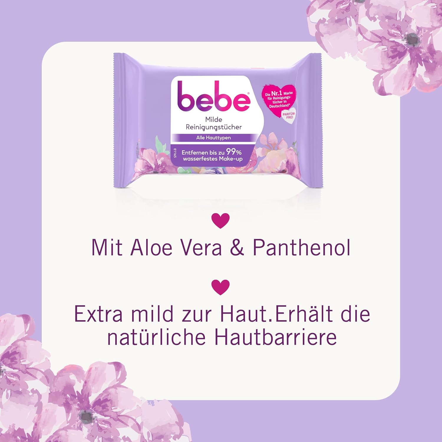 Thumbnail 3 de bebe milde Reinigungstücher (6x25) – Abschminktücher für bis zu 99% wasserfestes Make-up, parfümfrei