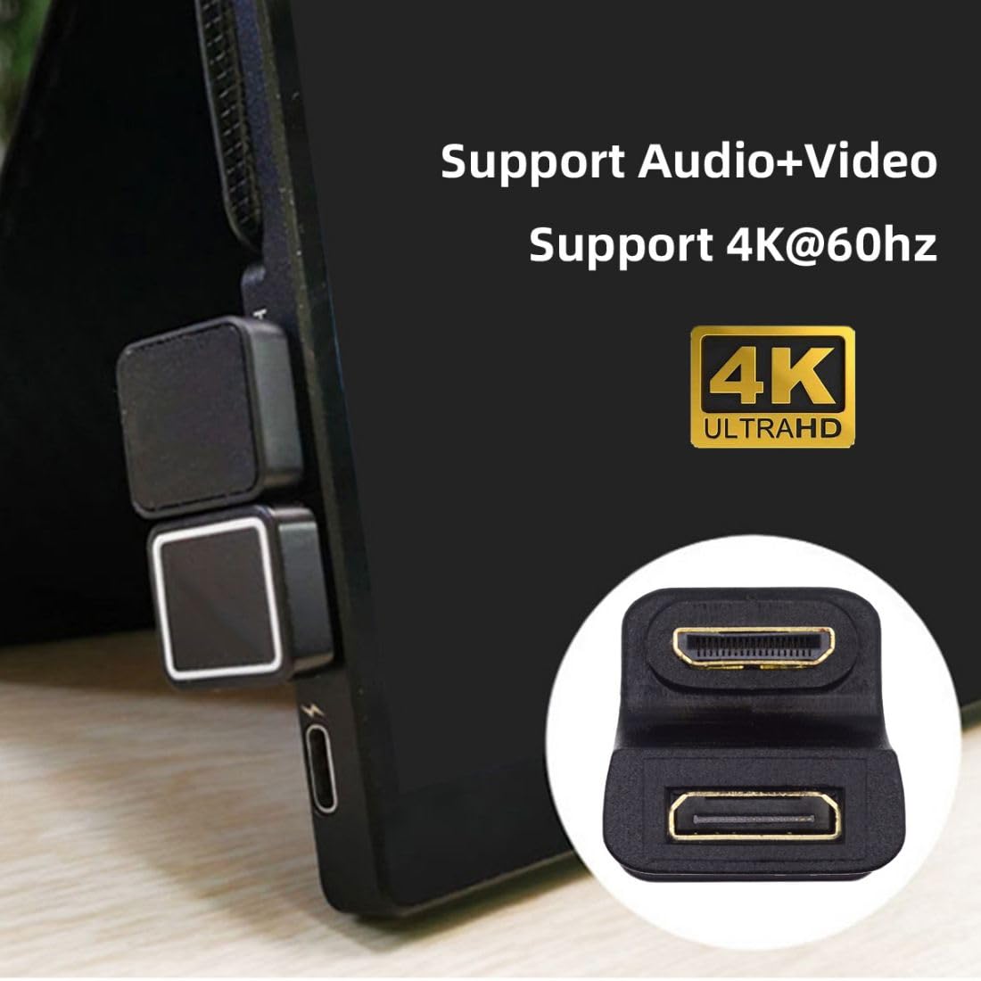 Detalle de chenyang Mini HDMI 1.4 Port Saver – 360° U-förmiger Downward-Verlängerungsadapter