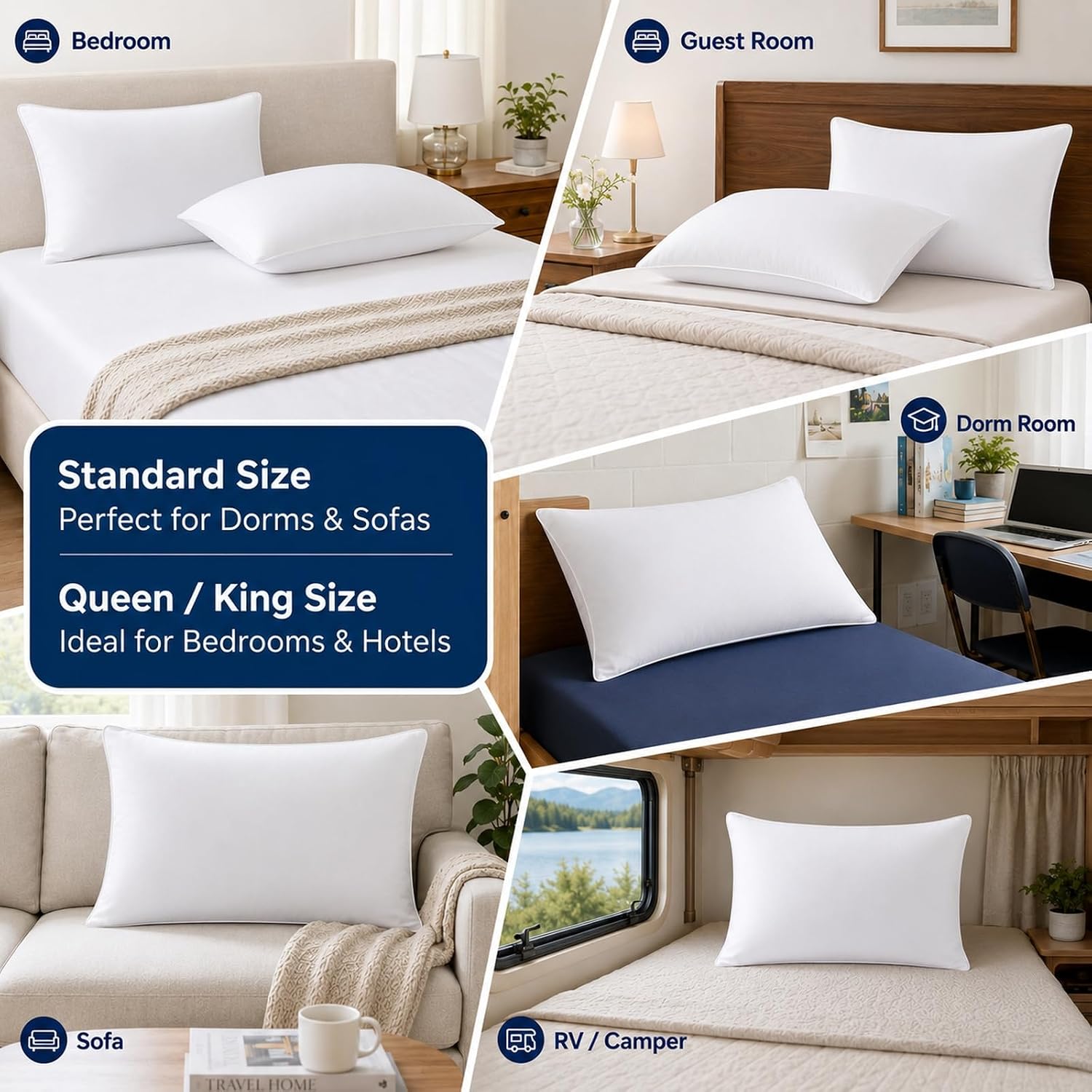 Detalle 2 de CozyLux Queen Pillows 18x28