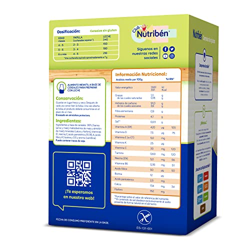 Thumbnail 1 de Nutribén Papilla de Cereales Sin Gluten 🍼 6x600g