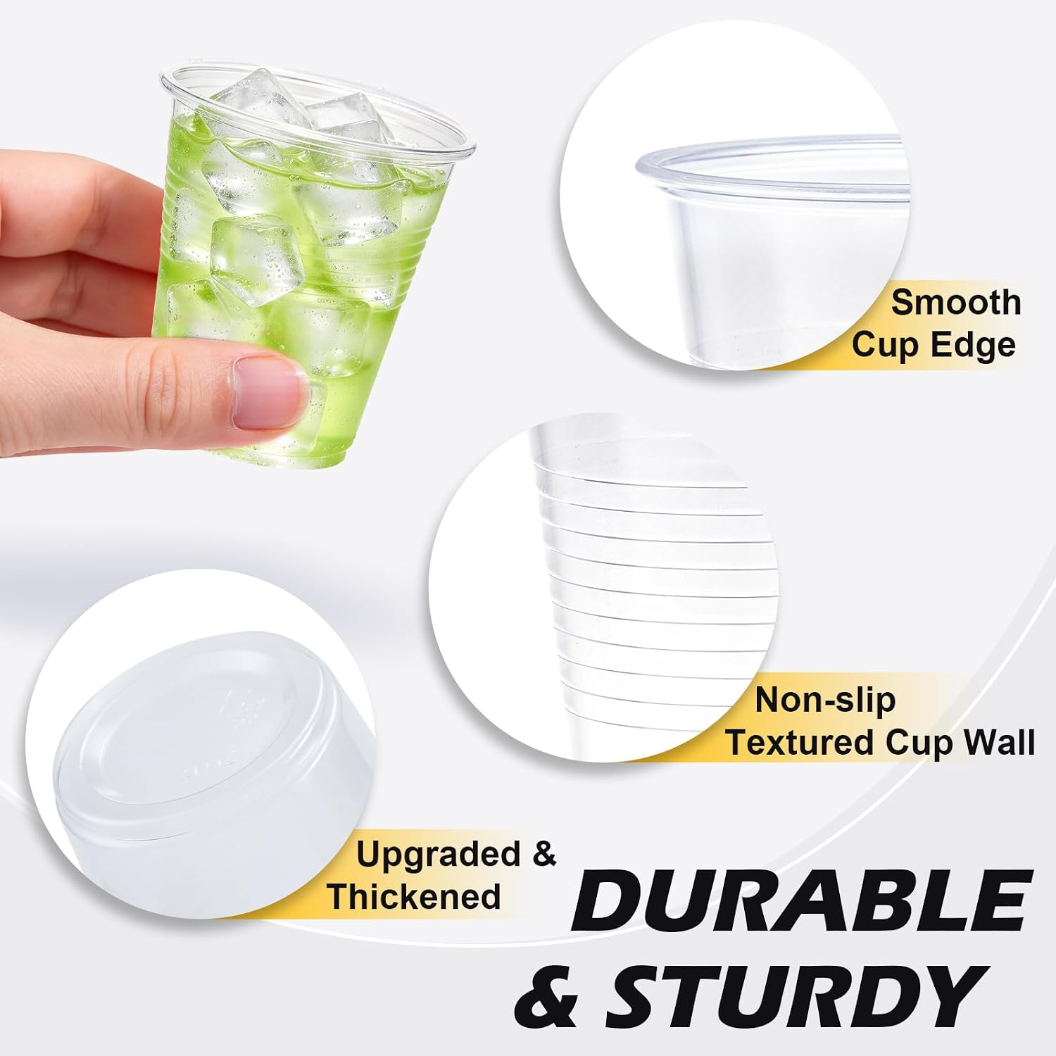 Thumbnail 2 de Lamosi 100 Pack 5 oz Disposable Cups — Clear, Wavy-Sided Party Cups for Every Occasion