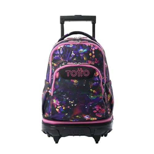 Detalle de TOTTO Mochila Escolar Tempera 12 L: ergonómica, con 3 bolsillos y estampado Flower Galaxy