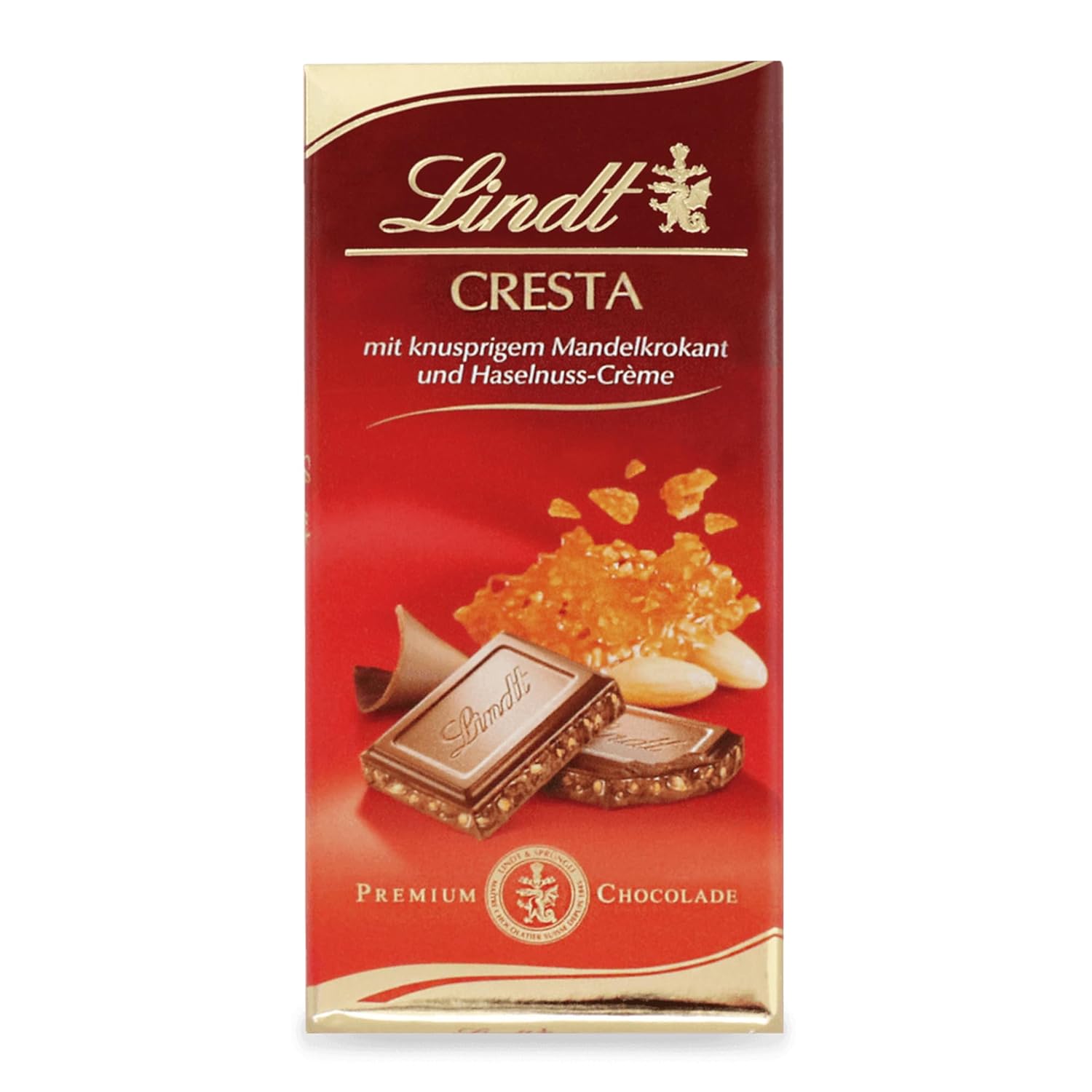 Detalle de Lindt Schokolade Edel-Nougat Tafel 5 x 100 g – Vollmilch-Schokolade mit Haselnussnougat