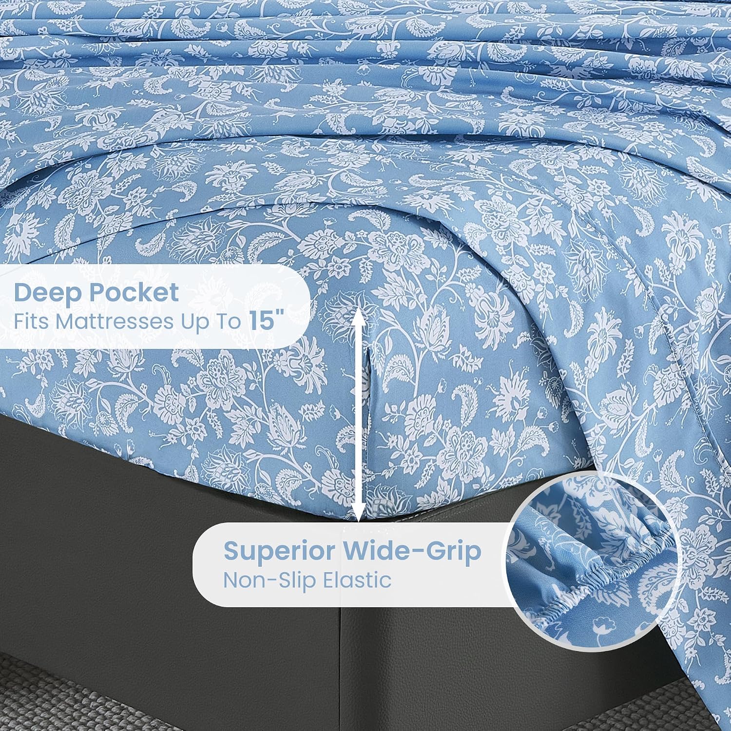 Detalle 2 de Mooreeke Queen Sheet Set, Microfiber