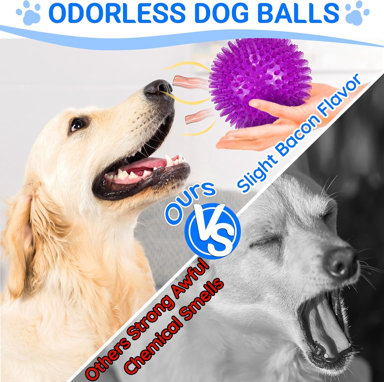Detalle 1 de LECHONG 4-Pack Large Squeaky Dog Balls