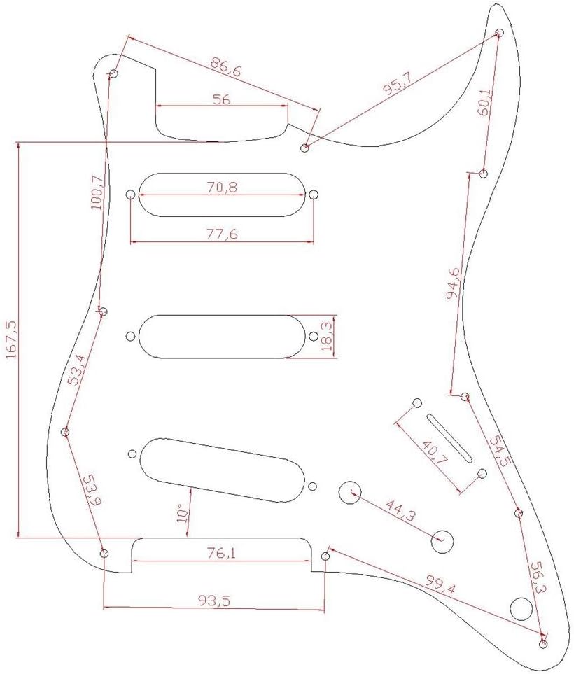 Detalle de KAISH ST493 11-Hole Strat Style SSS Pickguard Set, Tiger Stripe