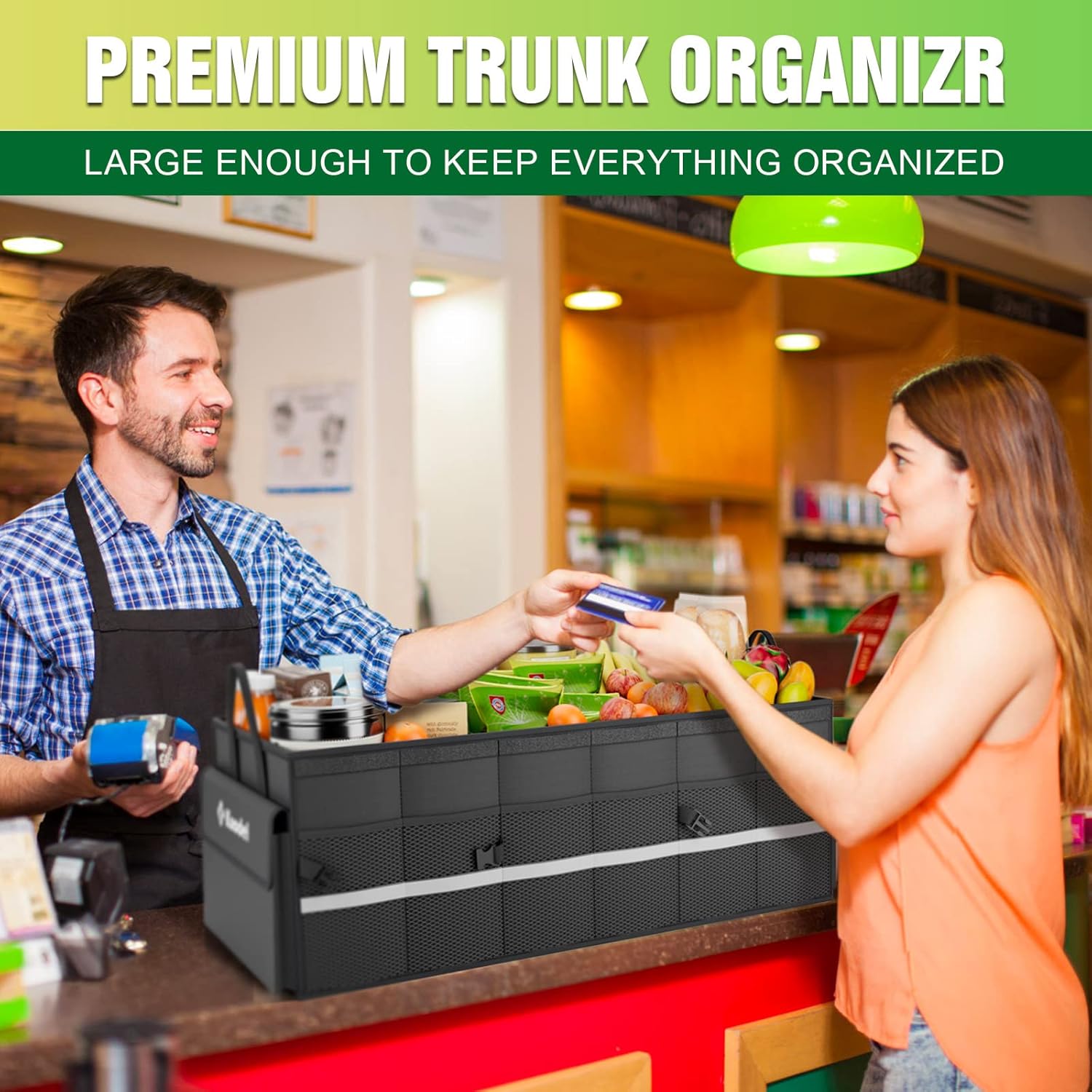 Thumbnail 3 de K KNODEL Car Trunk Organizer with Lid, Large 3-Compartment Collapsible Storage for SUV, Truck, or Sedan