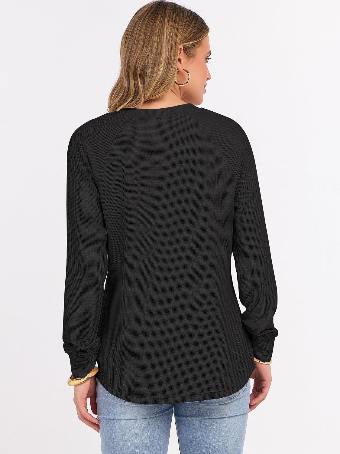 Thumbnail 4 de ANRABESS Waffle Knit Henley 93% Polyester