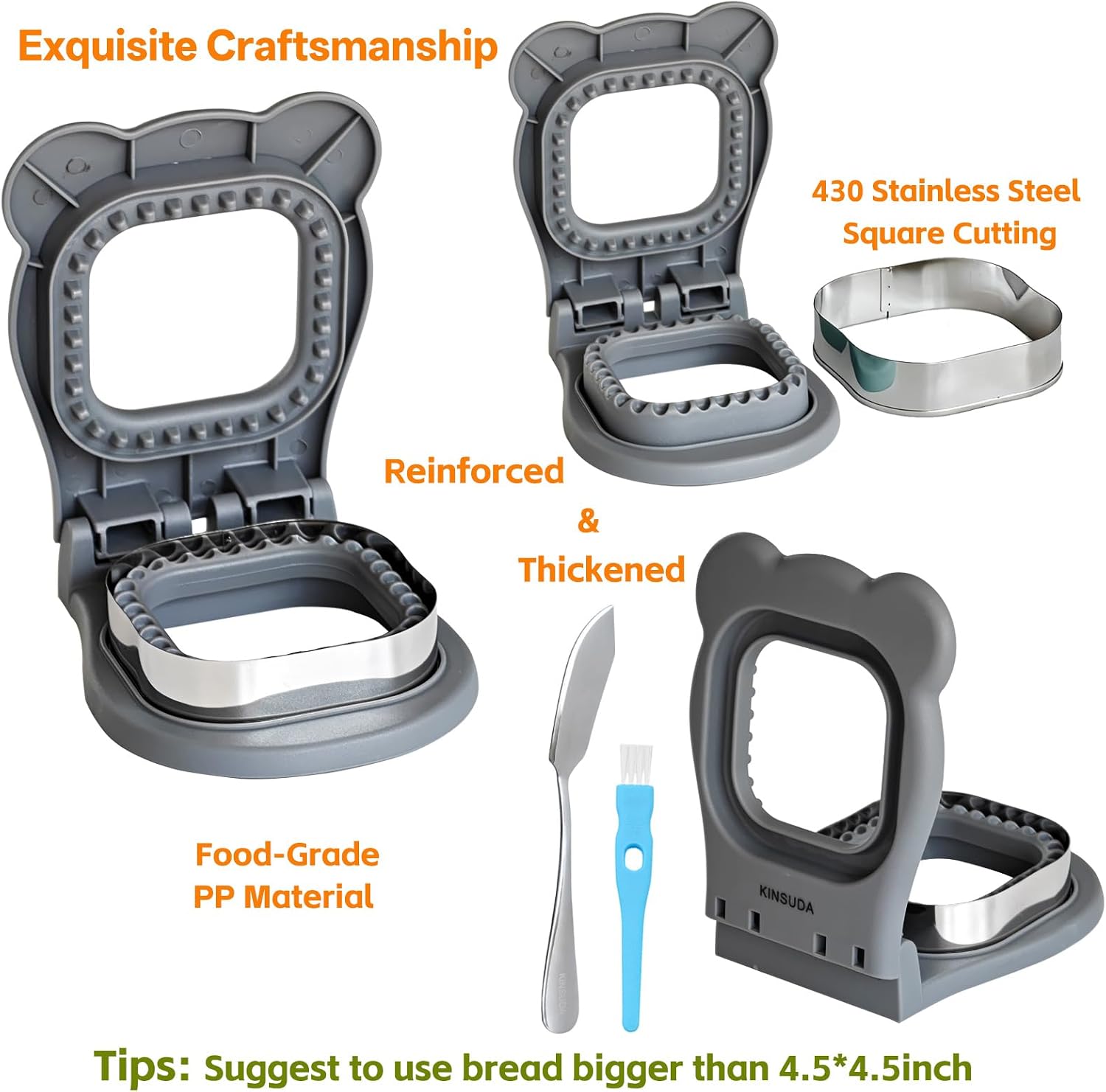 Detalle de KINSUDA Sandwich Cutter and Sealer 3.7" 🍽