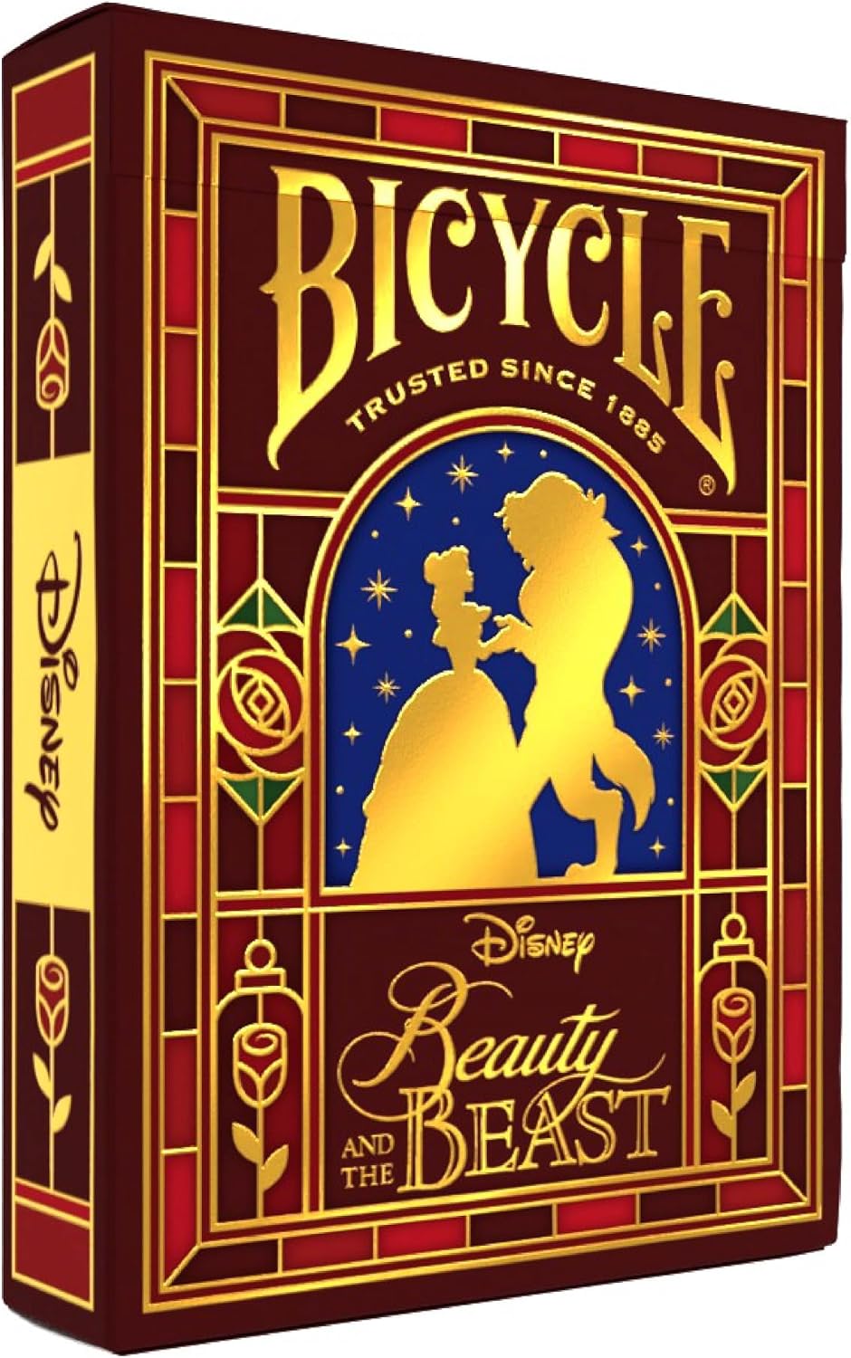 Detalle de Bicycle Disney Belle en het Beest-speelkaarten met handgetekende illustraties