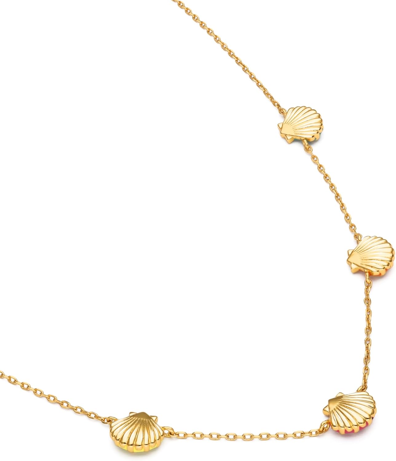 Detalle de SINGULARU Collar Mujer Conchas Enamel bañado en oro 18kt