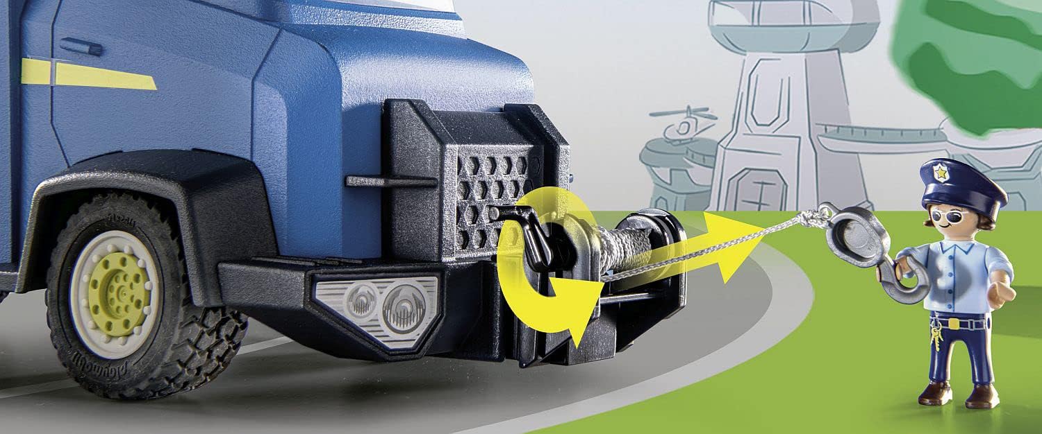 Detalle 2 de PLAYMOBIL Duck ON Call 70912: Polizei Truck mit Zentrale, Licht und Sound – Spielzeug ab 3 Jahren