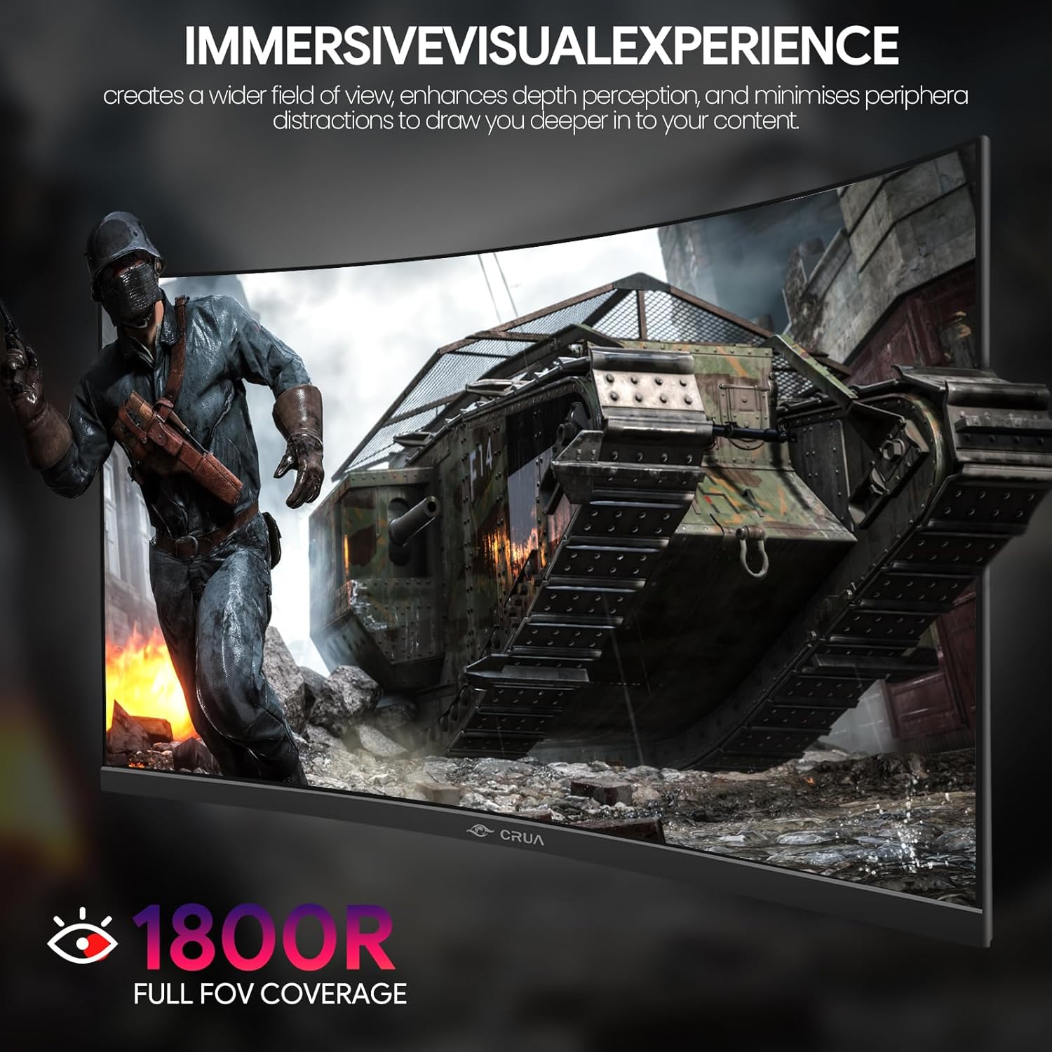 Thumbnail 3 de CRUA 27" Curved Gaming Monitor 180Hz