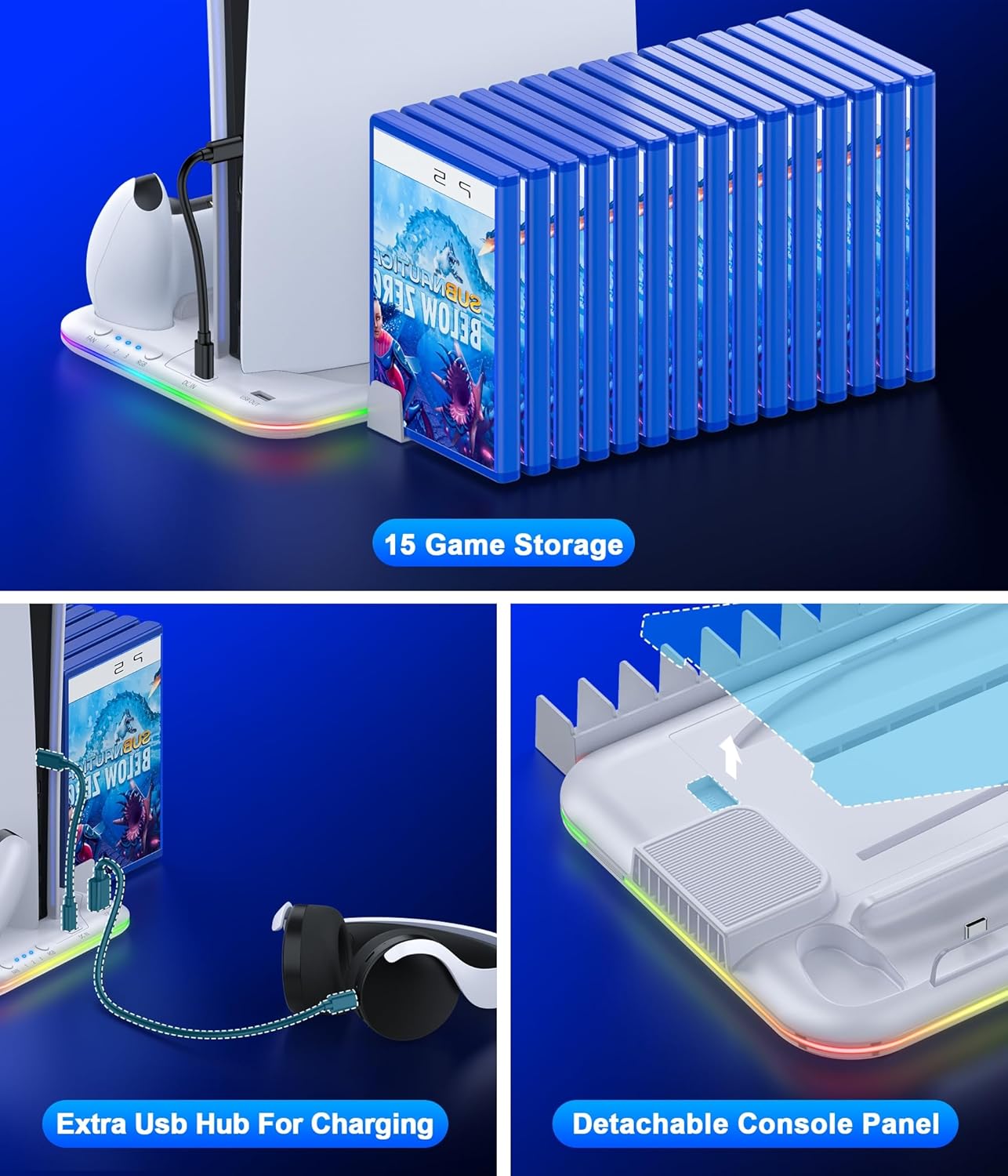 Thumbnail 5 de HELLCOOL PS5 Ständer mit Lüfter – All-In-One Halterung für PS5 Slim, Disc- und Digital Edition