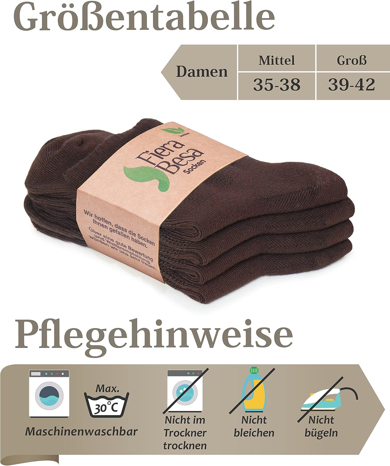 Detalle 1 de Diabetikersocken Fiera Besa ohne Gummi, 35-38