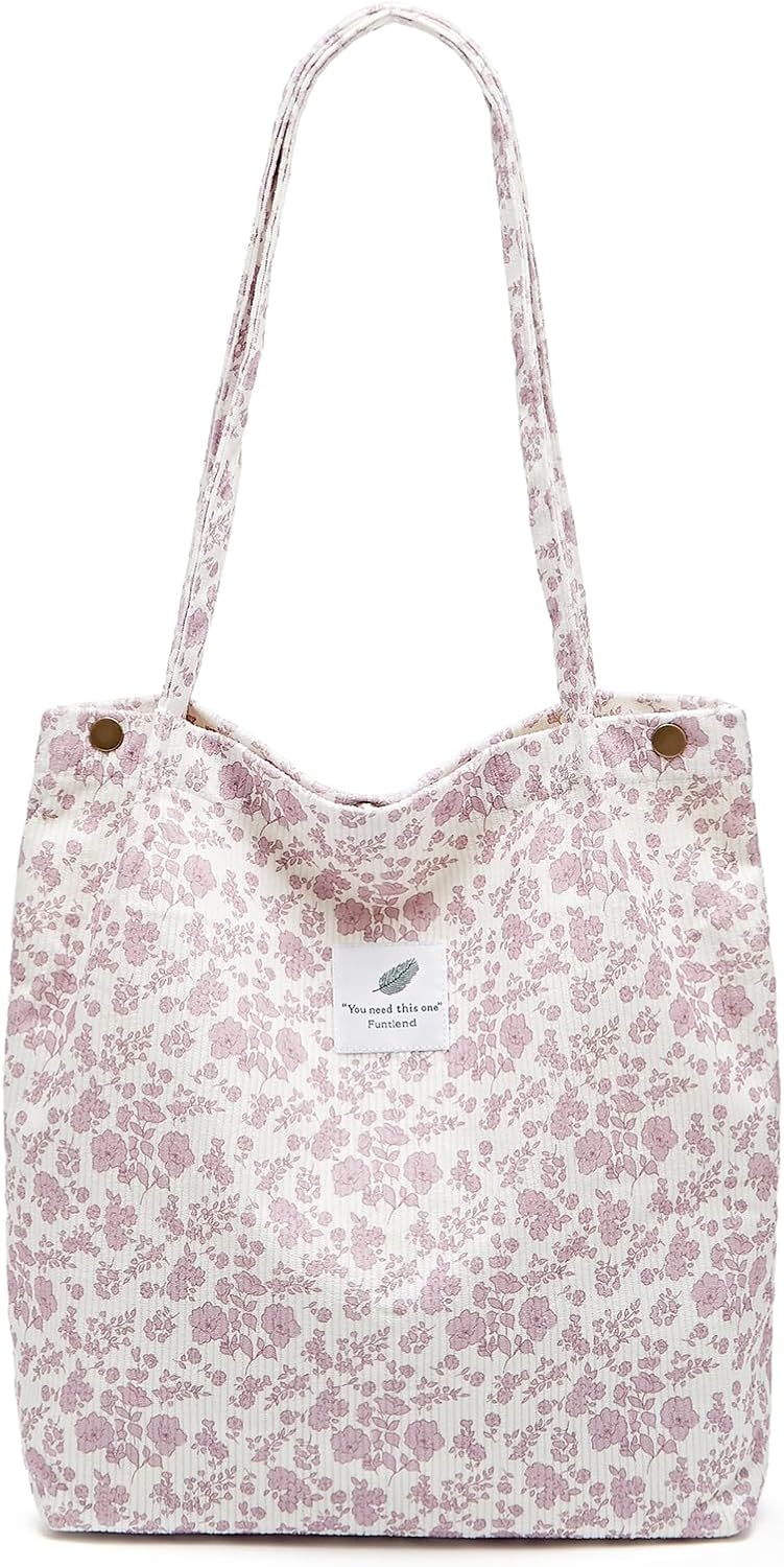 Thumbnail 6 de Funtlend Large Cord Bag for Women: Corduroy Tote for Everyday Use
