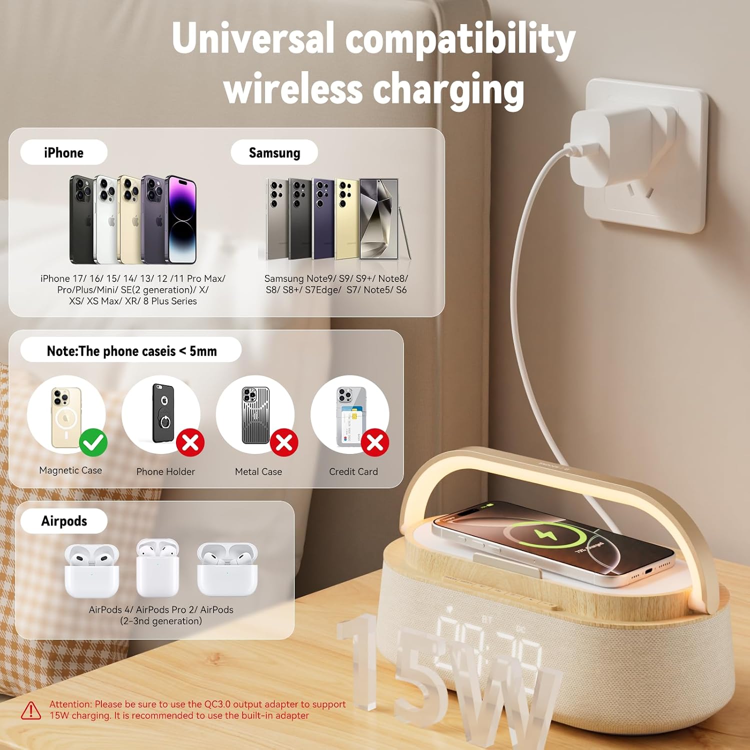 Thumbnail 4 de FREEFISH Bluetooth Speaker with Wireless Charger and Night Light: A Practical All‑in‑One Desk Companion