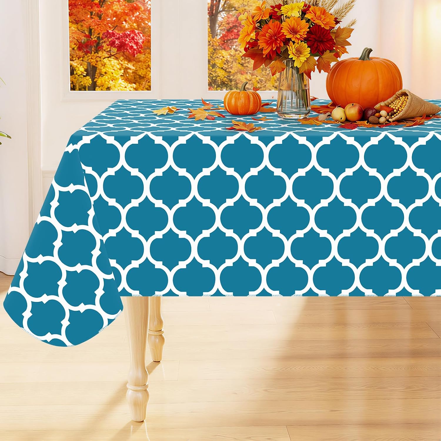 Smiry Rectangle Table Cloth 60"x84" Teal 📐