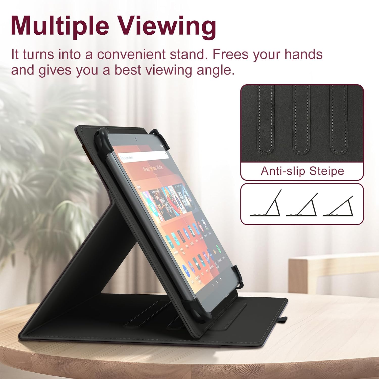 Detalle de XunyLyee Universal 10.1–11 inch Tablet Case: Multi-Angle Stand and Soft Interior