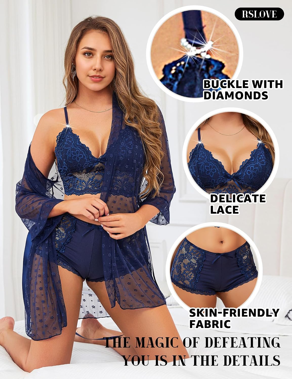 Detalle 2 de Conjunto de lencería RSLOVE 3 piezas