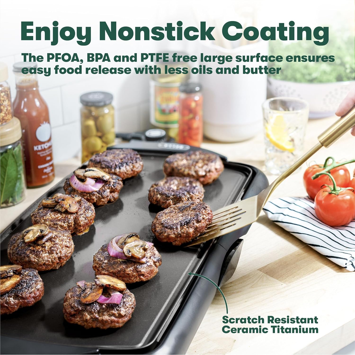 Thumbnail 2 de Bella Electric Griddle with Ceramic Titanium Non-Stick Coating (27cm x 51cm)