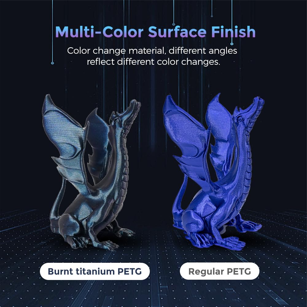 Detalle de FLASHFORGE PETG 1,75 mm — Filament caméléon 1 kg (Burnt Titanium) pour imprimante 3D
