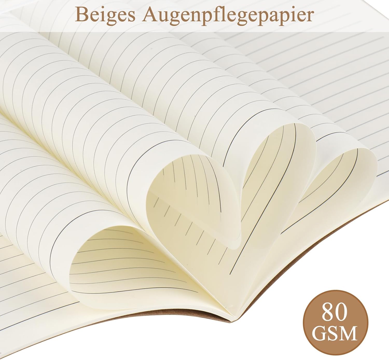 Thumbnail 6 de ZCZN Notizbuch A5 liniert – 12 Stück Kraft Cover, 30 Blatt je Block