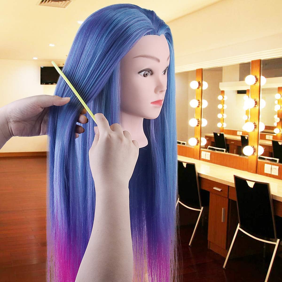 Thumbnail 4 de Testa Studio Manichini TopDirect 26" Capelli Colorati — Manichino da allenamento con morsetto e accessori DIY