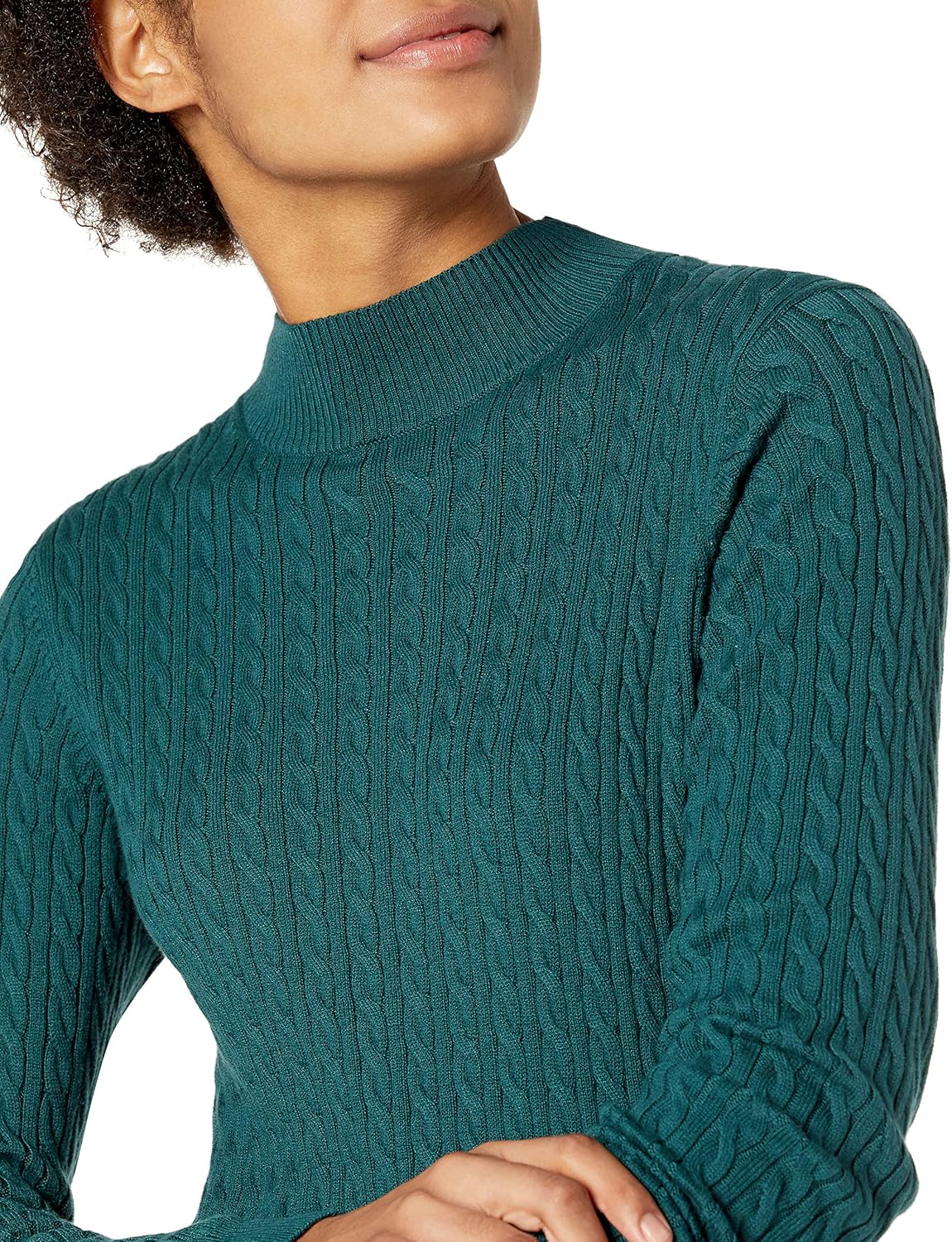 Thumbnail 2 de Amazon Essentials Damen leichter Langarm-Pullover mit Stehkragen und Zopfmuster in klassischer Passform