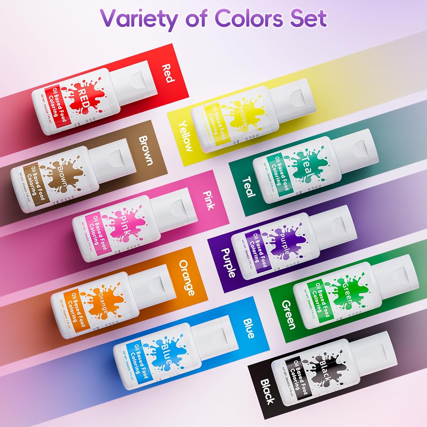 Thumbnail 4 de Oil-Based Food Coloring Set for Chocolate, 10 Colors, 20 mL Bottles