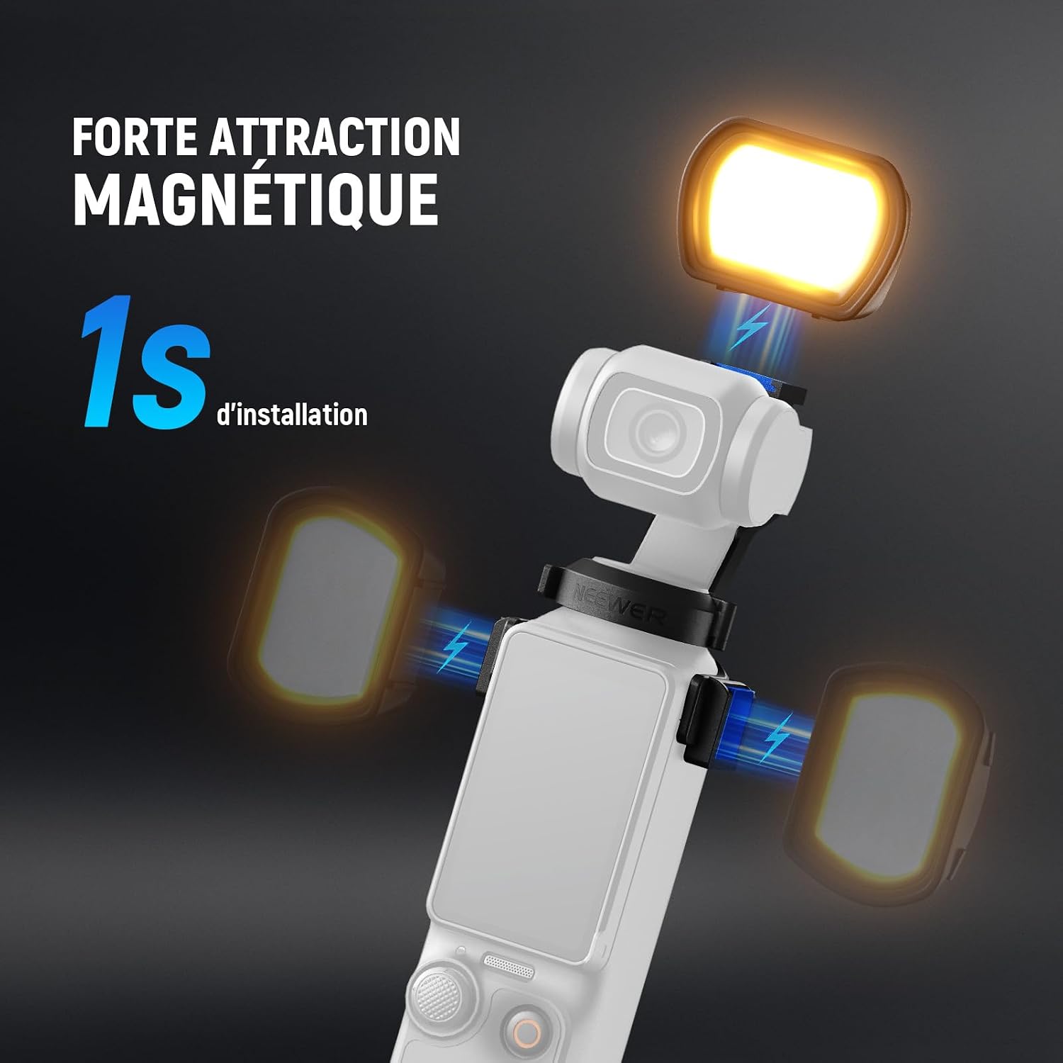 Thumbnail 2 de NEEWER Basics M21 : mini lampe LED magnétique rechargeable USB-C pour DJI Osmo Pocket 3