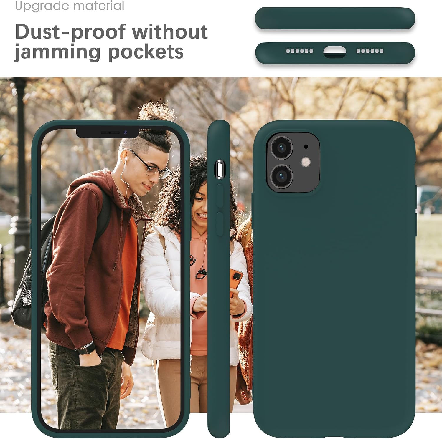 Thumbnail 6 de YATWIN Silicone Case for iPhone 11 (Dark Green) — soft-touch, shockproof & full-body protection
