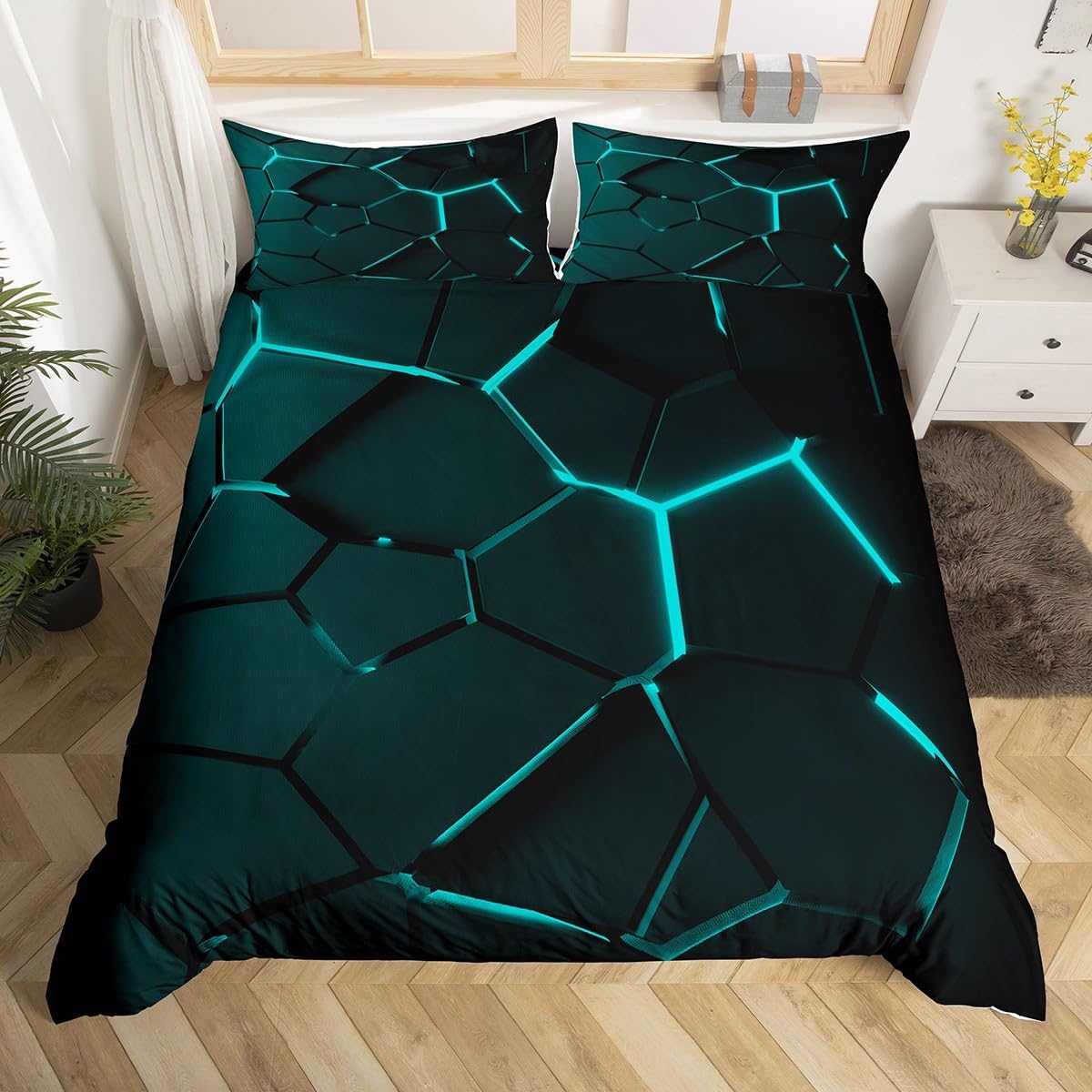 Detalle de Loussiesd Geometric Effects 3D Duvet Cover Double 200cm