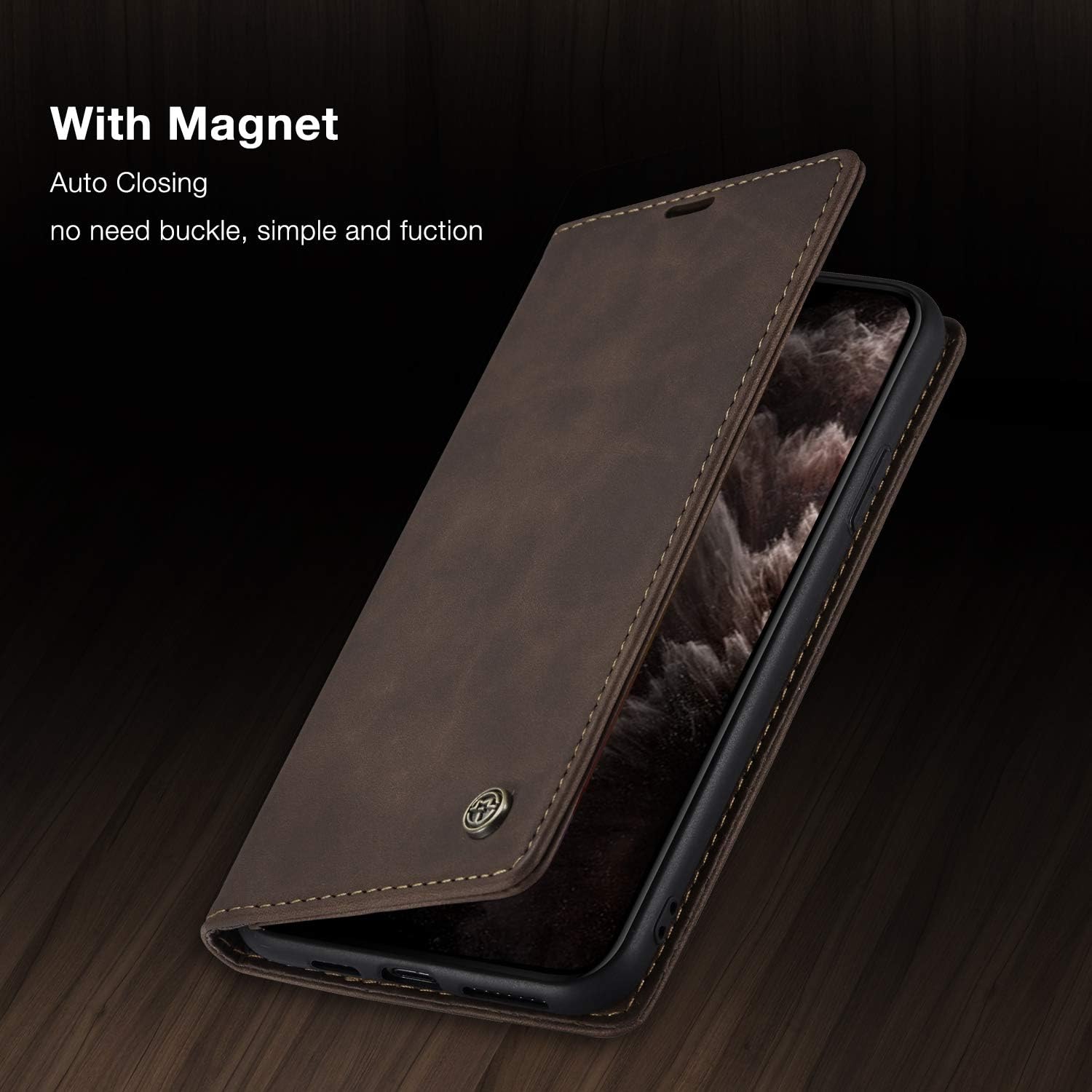 Thumbnail 4 de owlhold Klapphülle für iPhone 11 Pro – Premium Lederhülle Kaffee mit Kartenfach und Standfunktion