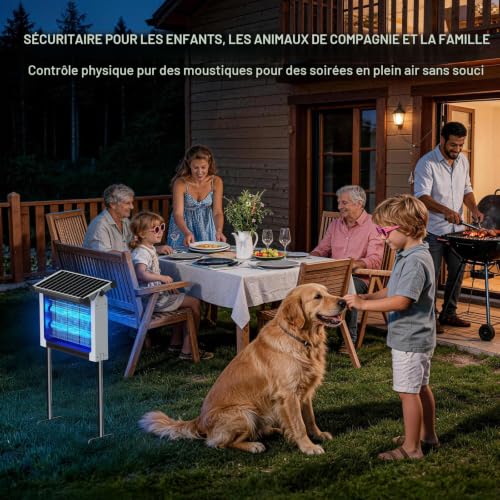 Thumbnail 6 de Dnenellr Lampe Anti Moustique Extérieur Solaire, Étanche IPX5 (Blanc) – Design autonome et efficace