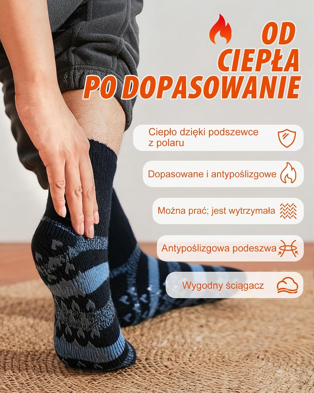 Thumbnail 3 de SukModen męskie skarpetki domowe 39–50, miękkie wnętrze i antypoślizgowy spód