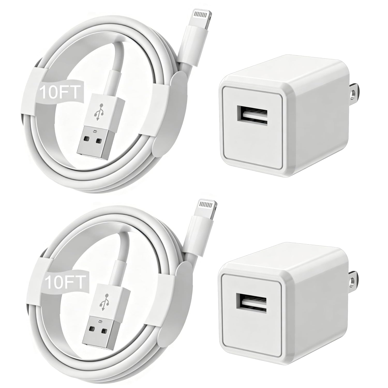 Detalle de Extra Long iPhone Charger 10FT 2-Pack