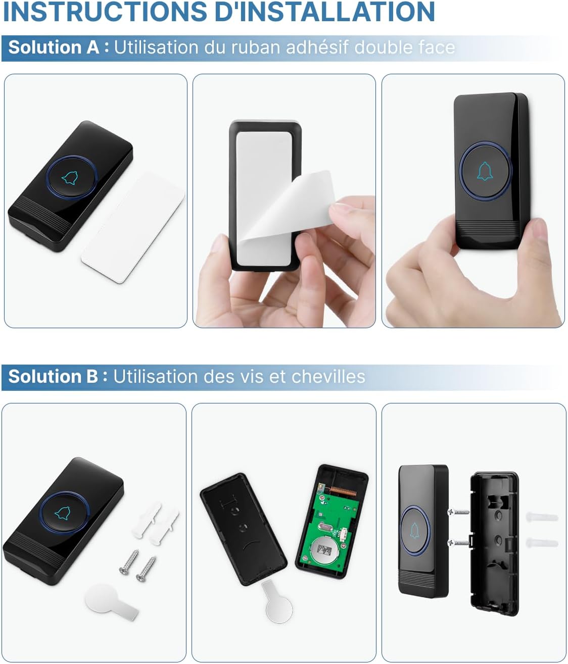 Thumbnail 6 de AVANTEK Sonnette sans Fil avec Bouton – Carillon étanche IP55, 400 m, 52 mélodies, 5 niveaux de volume