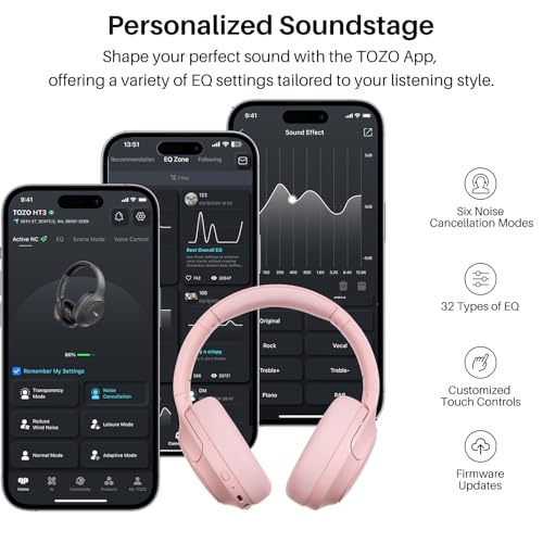 Thumbnail 7 de TOZO HT3 casque Bluetooth 6.0 avec réduction de bruit 90h