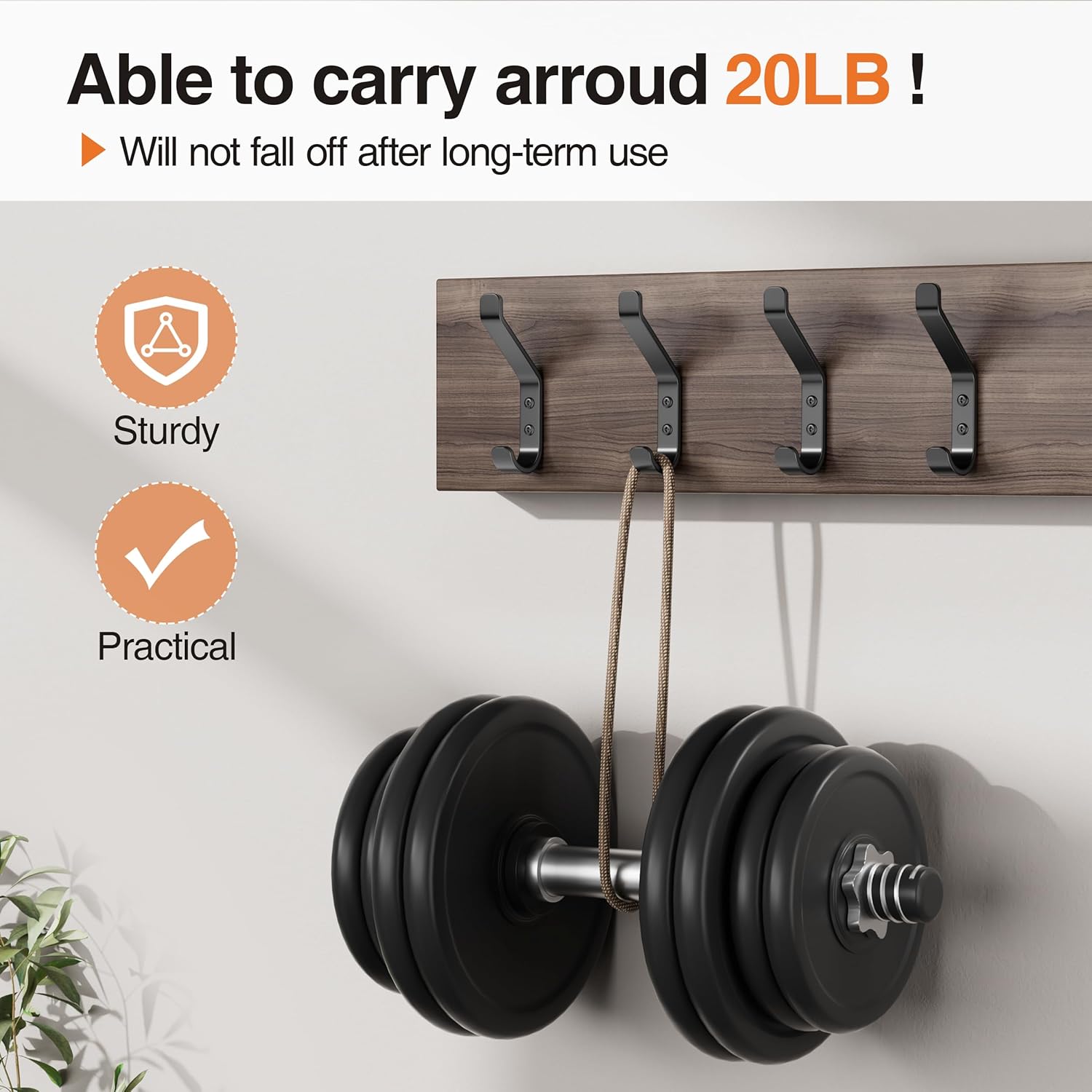 Thumbnail 1 de susswiff 20-Pack Aluminium Coat Hooks – Heavy‑Duty 10kg Wall/Door Hooks