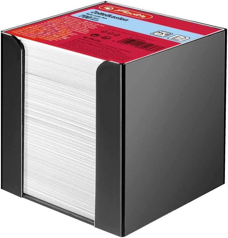 Thumbnail 6 de Herlitz befüllter Zettelkasten transparent, 9 x 9 x 9 cm, 700 Blatt, weiß, 1Set