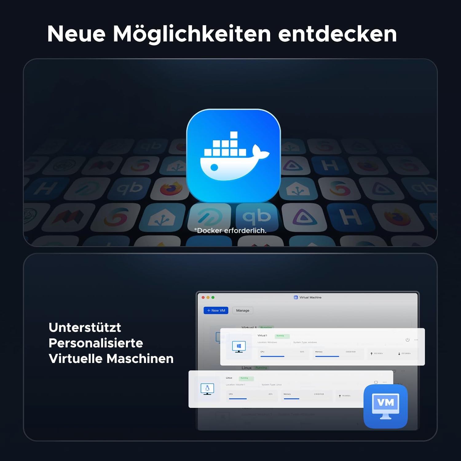 Thumbnail 2 de UGREEN NASync DXP4800 Pro 4-Bay Desktop-NAS mit Intel i3-1315U, 8GB DDR5 und 10GbE