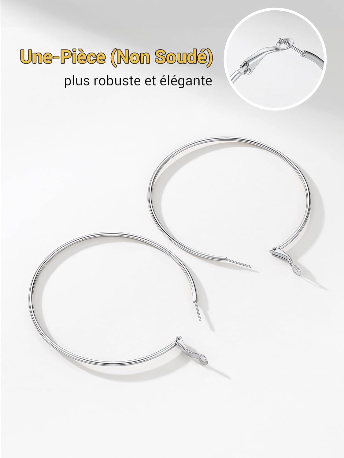 Thumbnail 5 de PROSTEEL Créoles femme 30/50/70 mm – lot de 3 paires en acier inoxydable