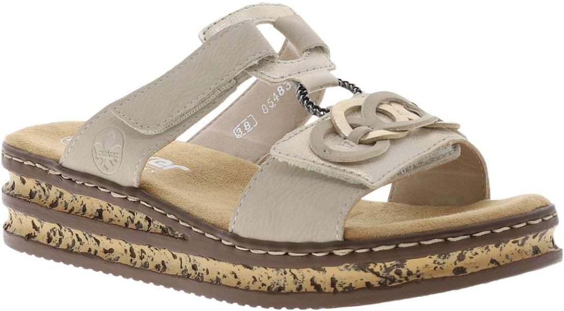 Detalle 2 de Rieker Damen Pantoletten Pazifik Marine – bequemer Look mit robuster Flexibilität