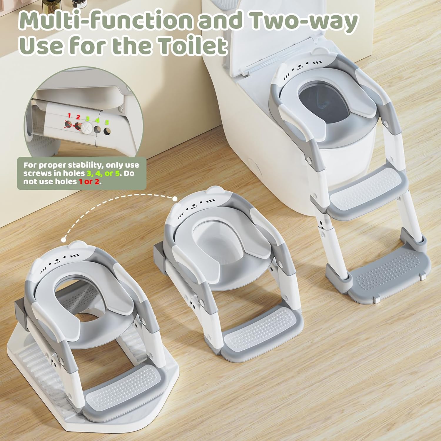 Thumbnail 6 de Sweetmirth Potty Training Toddler Toilet Seat: 3-in-1 Grow-with-Me Stool for Ages 1–6