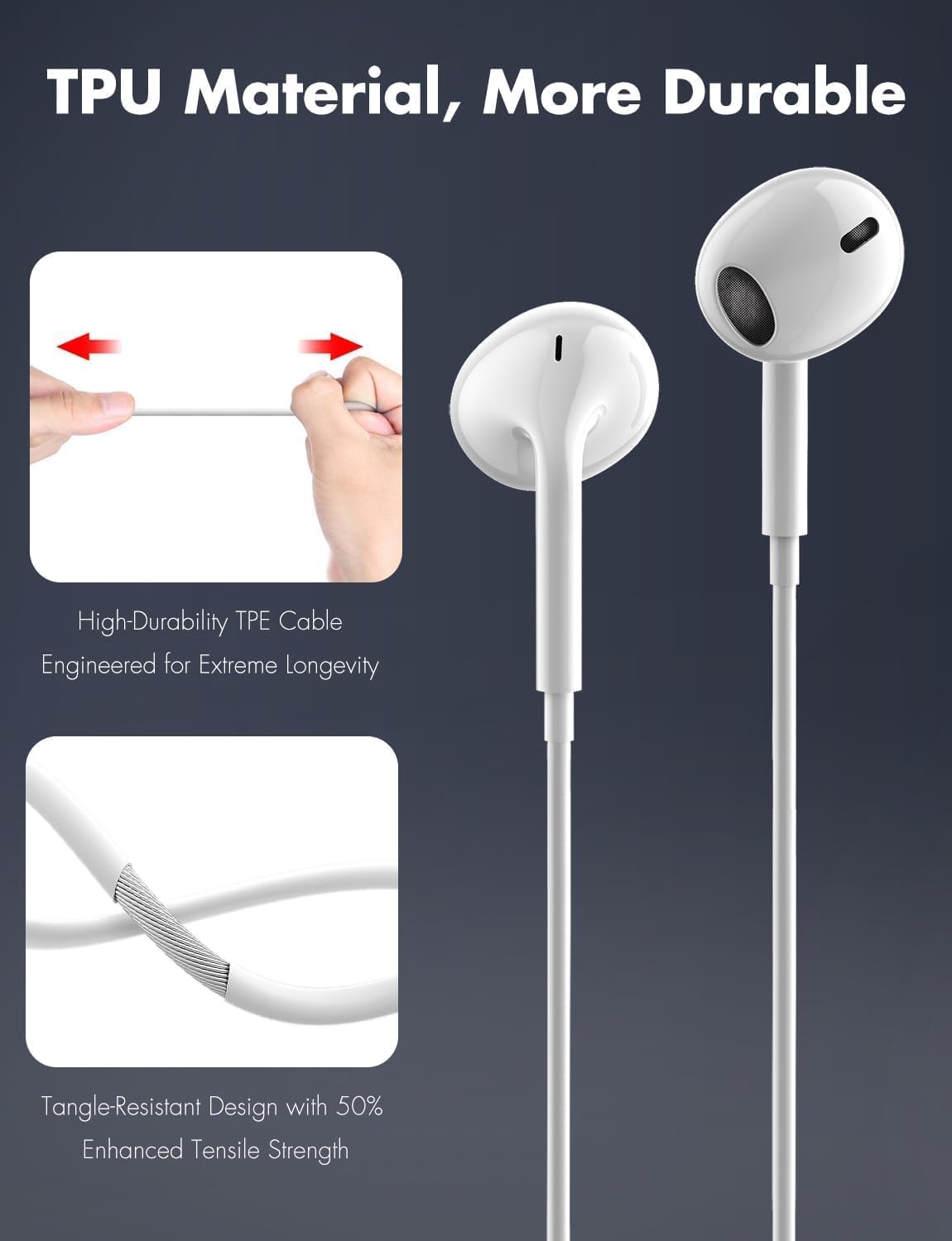 Detalle de Antool Wired Earbuds, 2-Pack